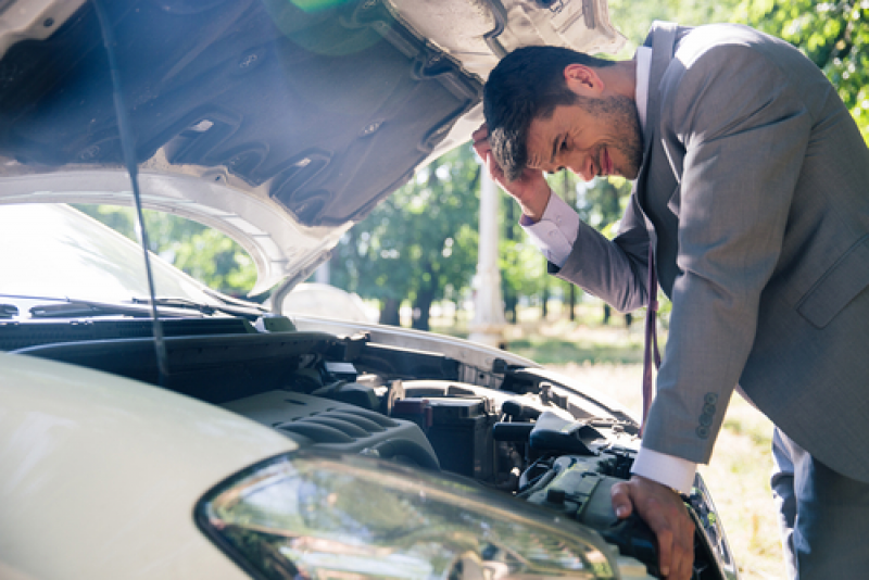 Man in need of car repair